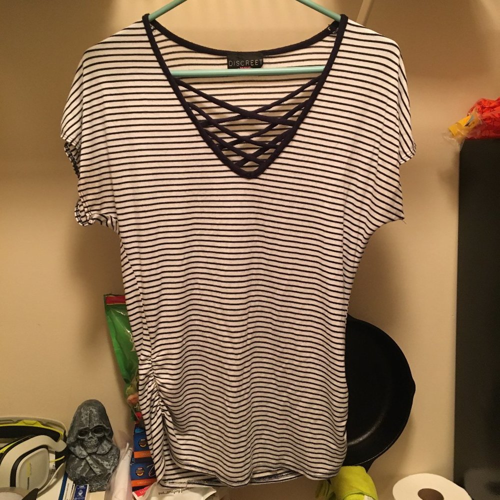 Discreet Lace-Up Blouse